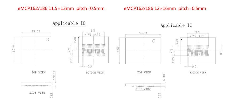 eMMC test Socket to 20pin universal port