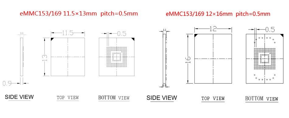 eMMC test Socket to 20pin universal port
