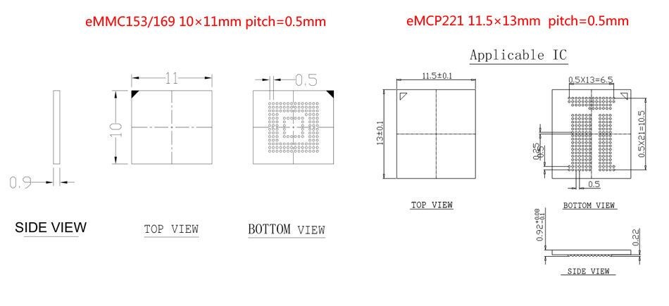 eMMC test Socket to 20pin universal port