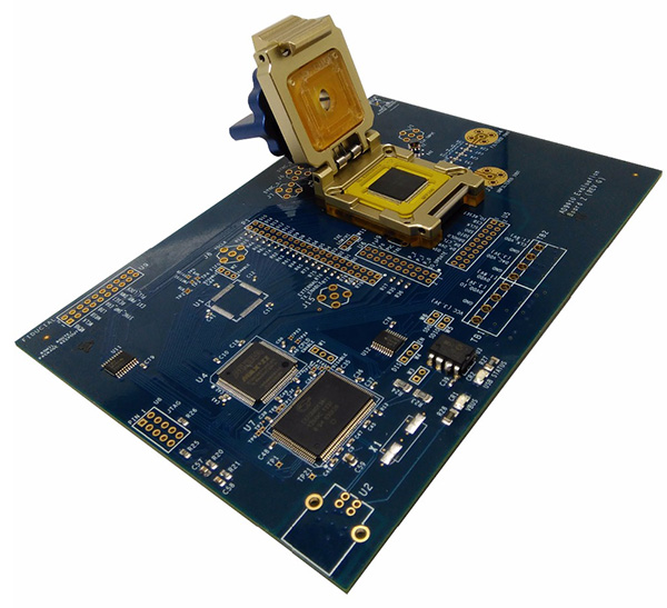 QFP100 IC test fixture Pogopin Contact Type Clamshell Structure