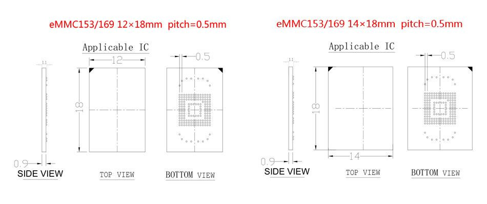 eMMC153 169 test Socket 
