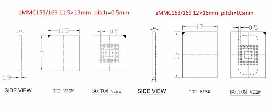 eMCP529 / BGA529 reader test socket 