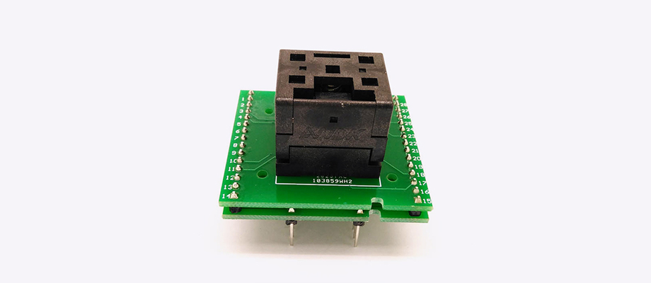 QFN28 MLF28 WLCSP28 to DIP28 Programming Test Socket/Adapter Pitch 0.5mm IC Body Size 5x5 IC550-0284-011-G Clamshell Double PCB