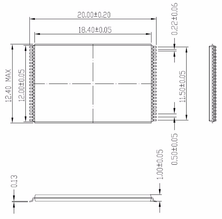 TSOP48-0.5-12X18.4 Open Top 