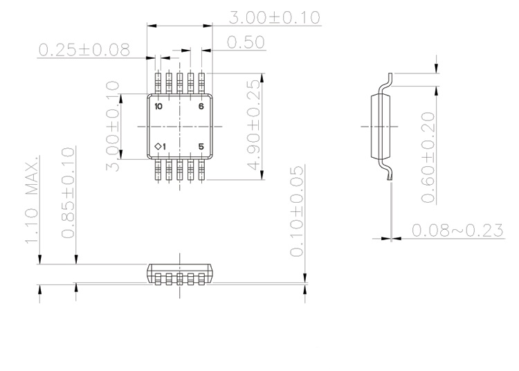 MSOP10 To DIP10 MCU Programmer Test Socket Pitch 0.5mm IC Body Width 3mm Programming Socket Adapter