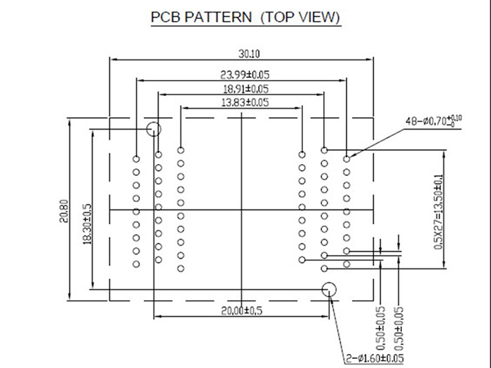 TSOP56 Pin Board TSOP56-0.5 Interposer Board