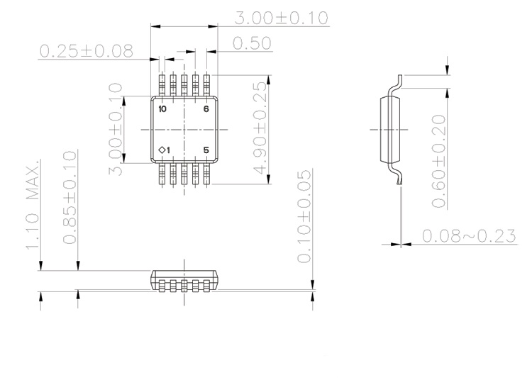MSOP10 To DIP10 MCU Programmer Test Socket Pitch 0.5mm