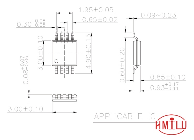 MSOP8 To DIP8 MCU Programmer Test Socket Pitch 0.65mm