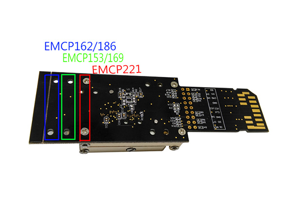 3 IN 1 eMMC153/169 eMCP162/186 eMCP221 alloy Pogo Pin Test Socket 
