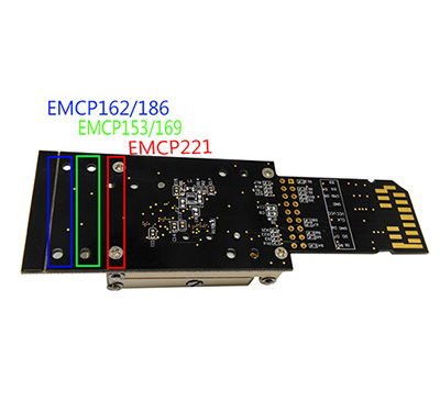 3 IN 1 eMMC153/169 eMCP162/186 eMCP221 alloy Pogo Pin Test  Sock