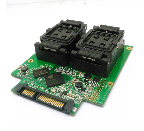 BGA316 TSOP48 to DIP48 clamshell test fixture with SM2256K main