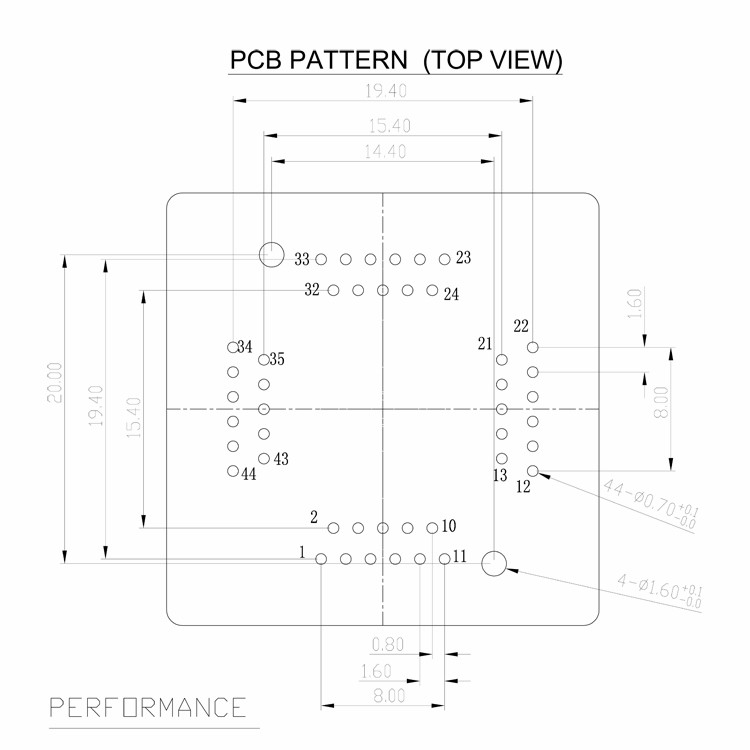 TQFP44 FQFP44 QFP44 to DIP44 Double-Board Programming Socket